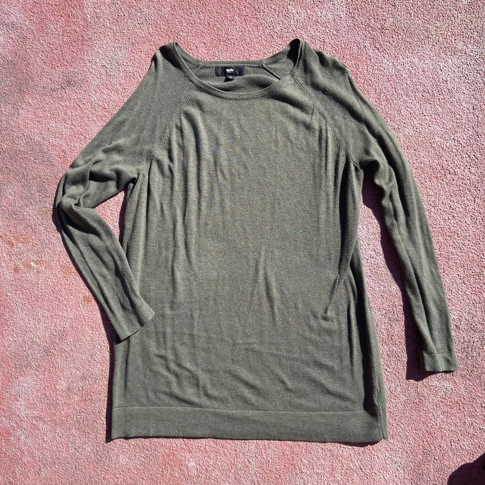 Mossimo Green Long Sleeve Sweater Dress